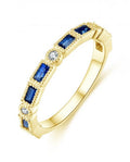 Baguette Sapphire and Diamond Band