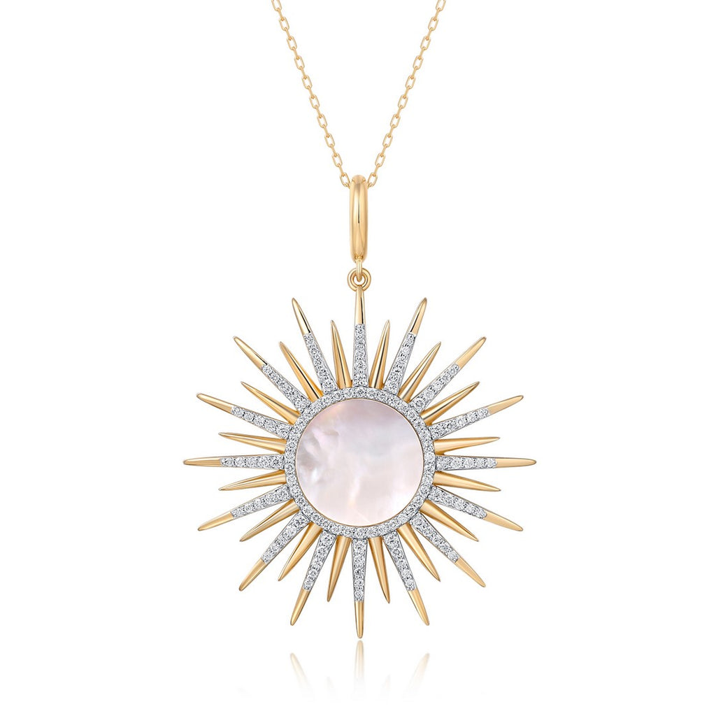 Mother of Pearl and Diamond Starburst Charm