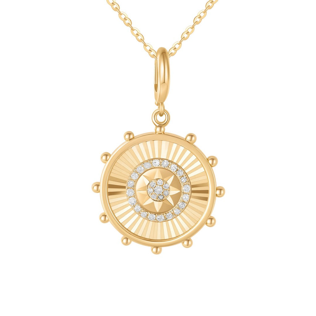 Diamond and Gold Star Diamond Cut Charm