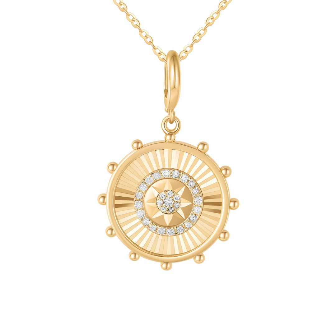 Diamond and Gold Star Diamond Cut Charm