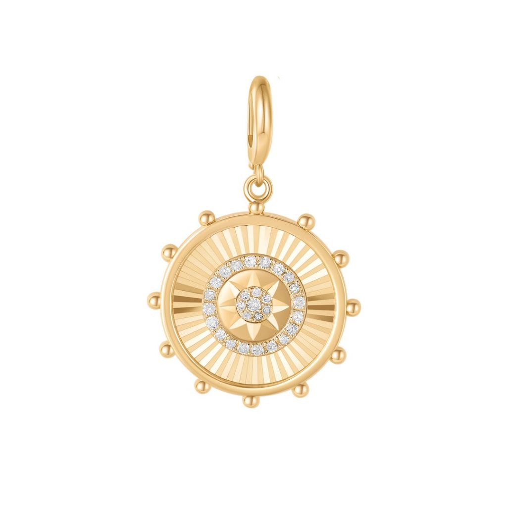 Diamond and Gold Star Diamond Cut Charm