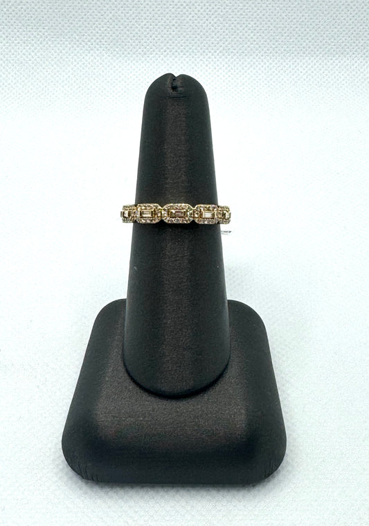 Diamond Baguette Band with Diamond Halo